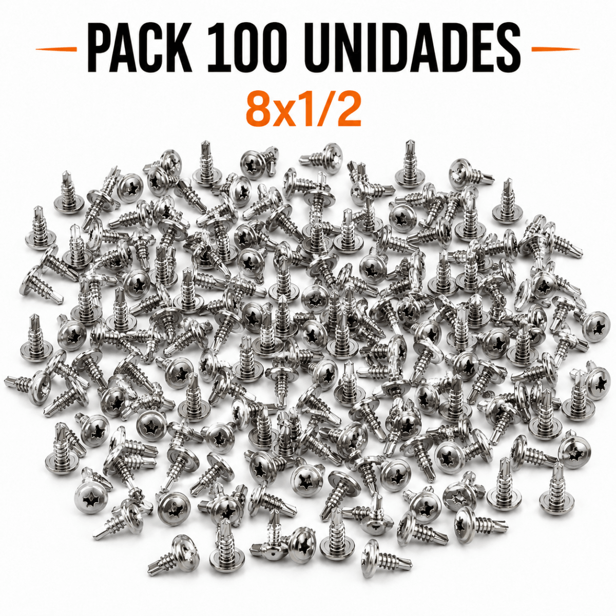 PACK TORNILLOS AUTOPERFORANTE INOX PUNTA BROCA 8x1/2 x100 Unidades5