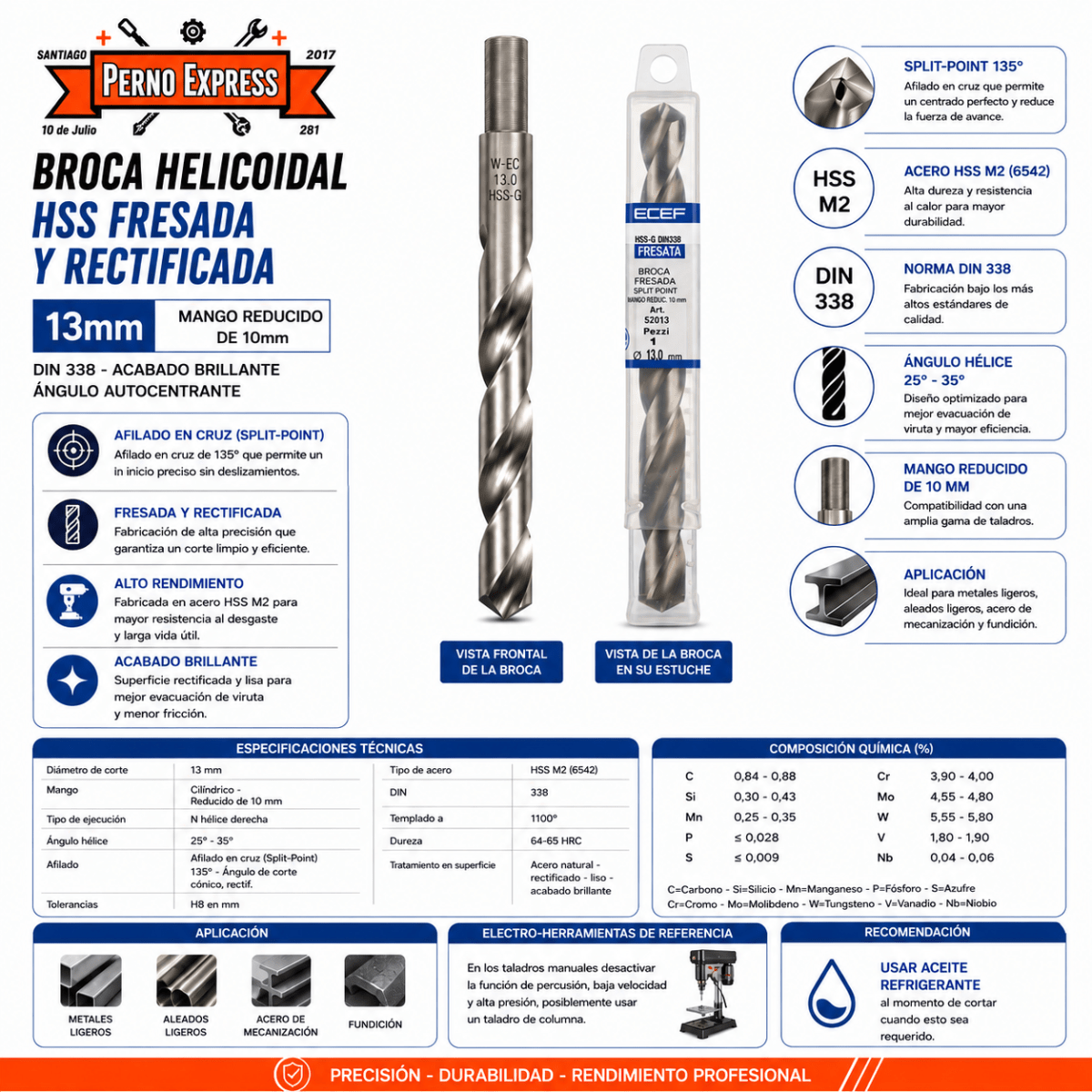 Para Fierro 13mm C/reduccion 10mm ECEF2