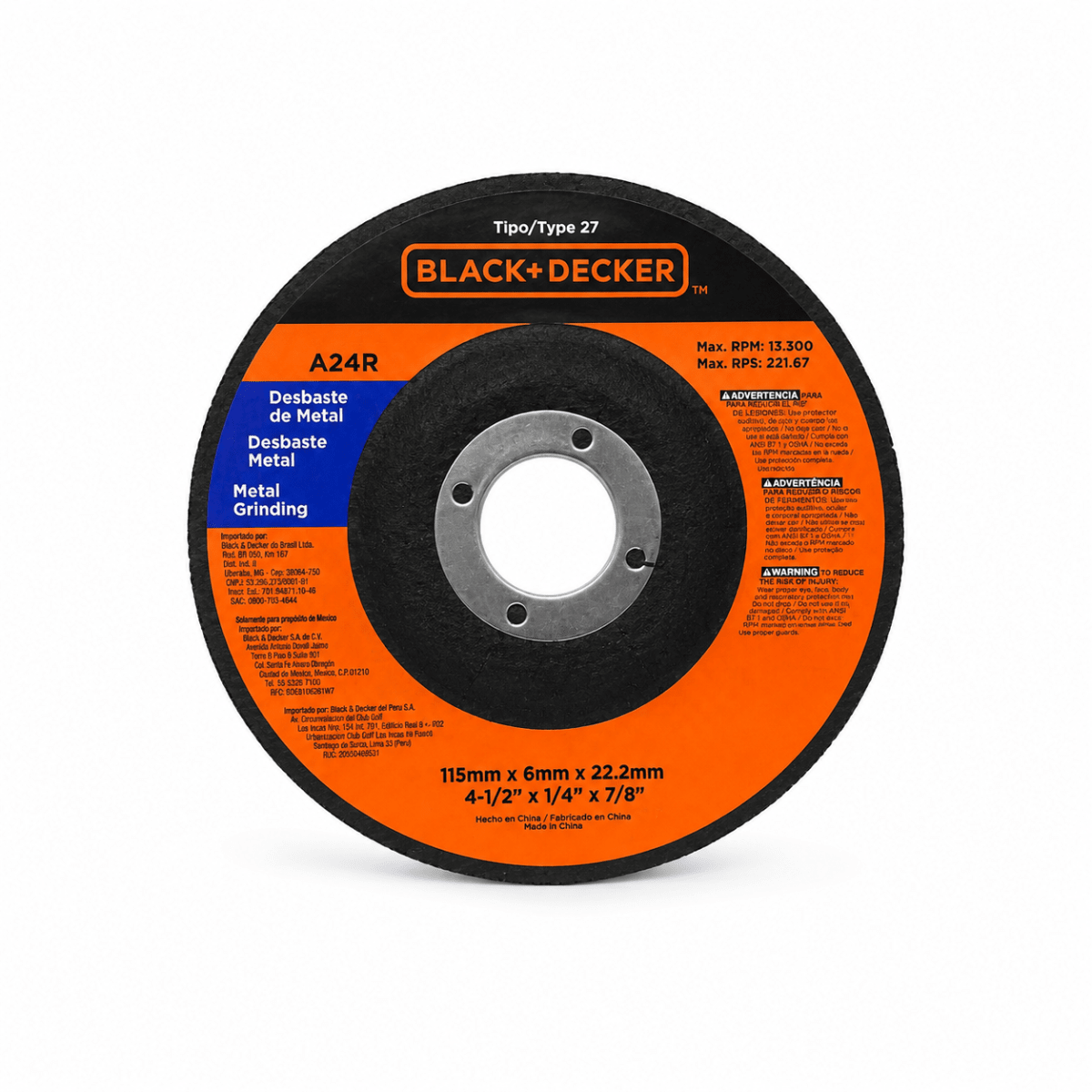 BLACK DECKER 4.1/2 820W 220V 50-60HZ8