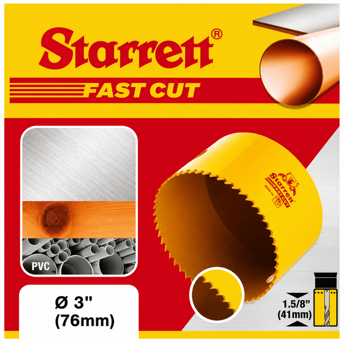 Sierra Copa Bimetal 76mm 3pLG Starrett Extra Cobalto3