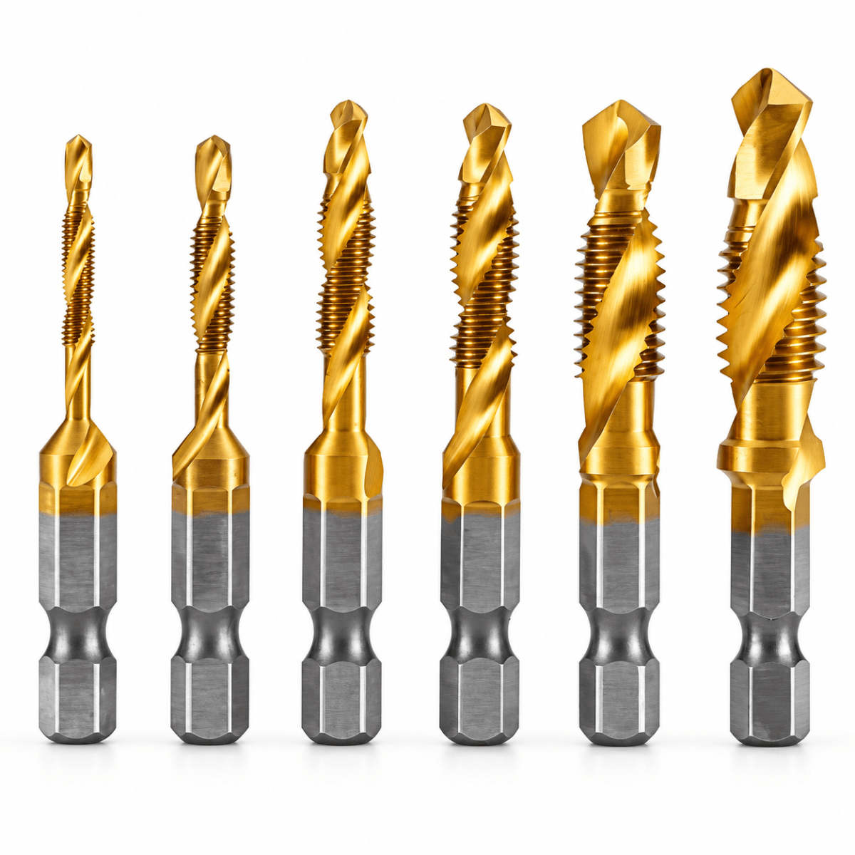 SET 6 BROCAS MACHO MADERA Y  METAL M3 A M10 0