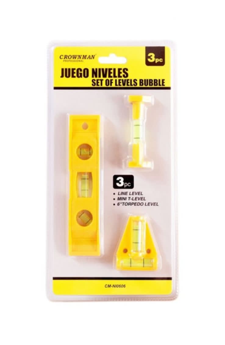 Juego 3 Niveles De Burbuja Mini Nivel, Torpedo Y Nivel T2