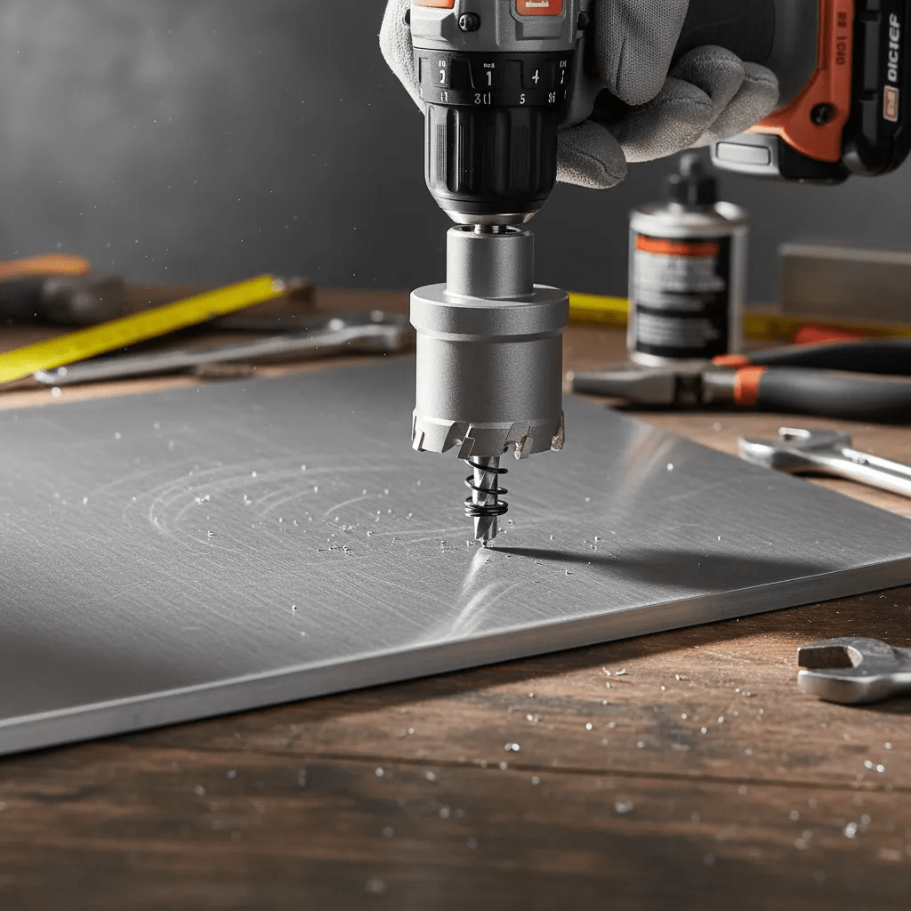 Sierra Copa Metal Inox 25mm Carburo Tungsteno con Broca Guía Wokin2