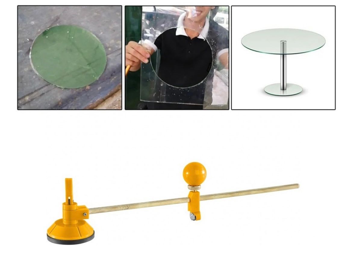 Cortador Circular De Vidrio De 60cm 6 Ruedas Y Ventosa Ingco1