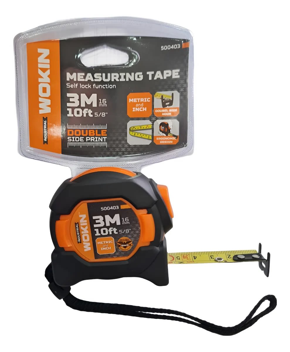 Huincha De Medir Industrial 3mts X 16mm Wokin Goma Antigolpe2