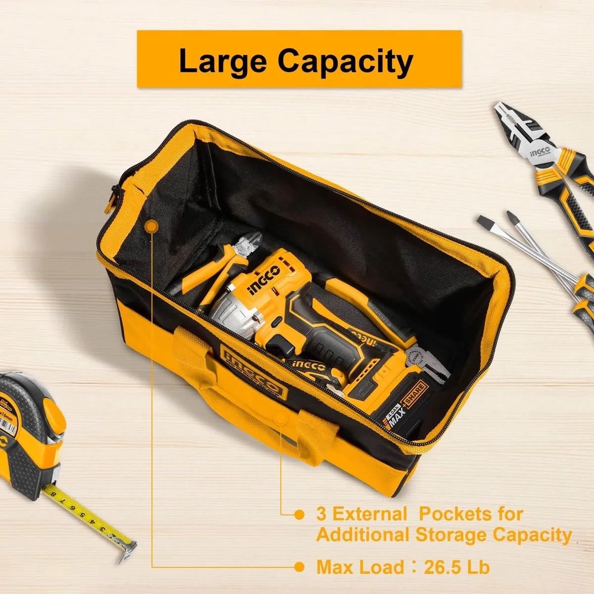 Bolso Organizador De Herramientas 13 Pulgadas Ingco1