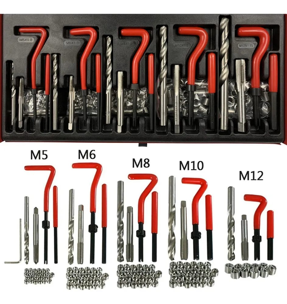 Kit De Reparación De Rosca De Hilo Helicoil M5-M12, 131 Pcs2