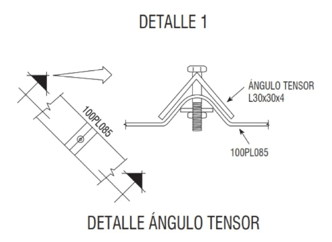 Angulo Tensor Metalcon Galvanizado 40x40x70mm PACK 6 UND2