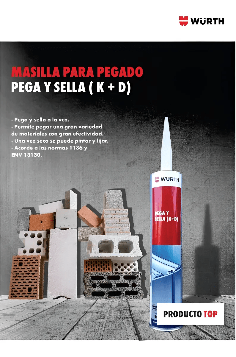 Pega Y Sella K + D Sellador De Poliuretano 300ml Blanco Wurth1