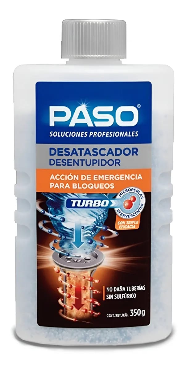 Destapa Cañería Cocina Y Baño Microperlas 350g Paso Turbo 0