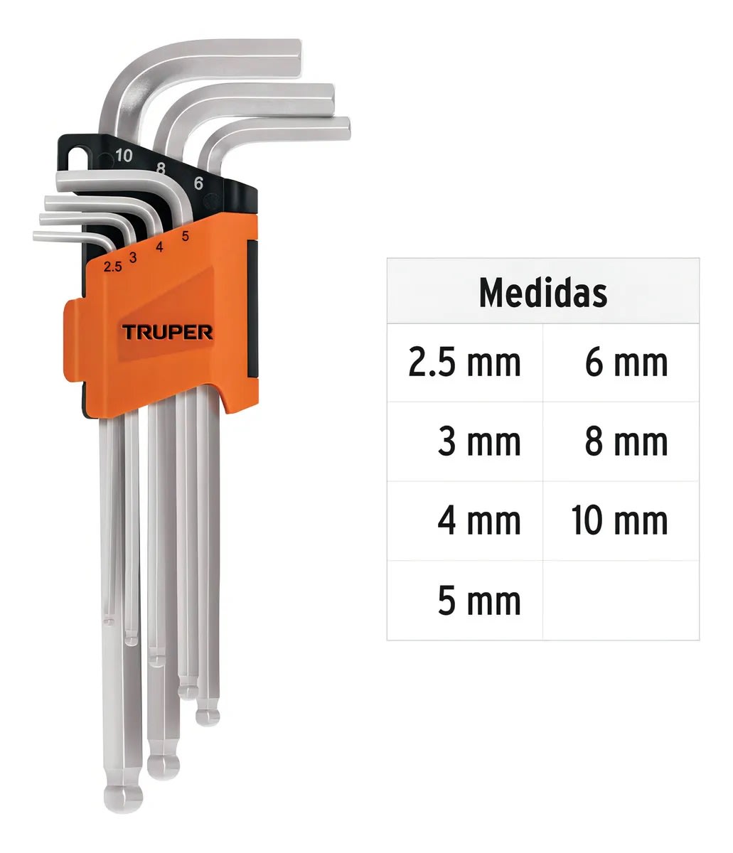 Llaves Truper Allen Larga Punta Bola 7PCS2