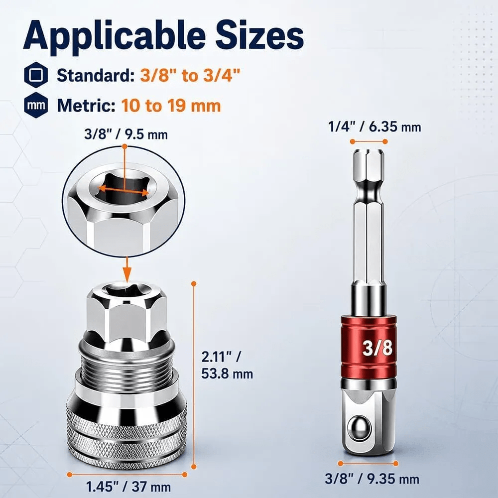 DADO AJUSTABLE 10 A 19mm LLAVE UNIVERSAL DE 3/8 A 3/42