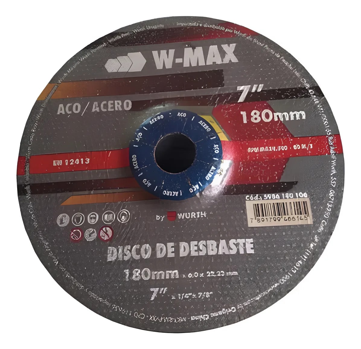 Disco Desbaste Acero 7puLG 180mm Wurth W-max 0