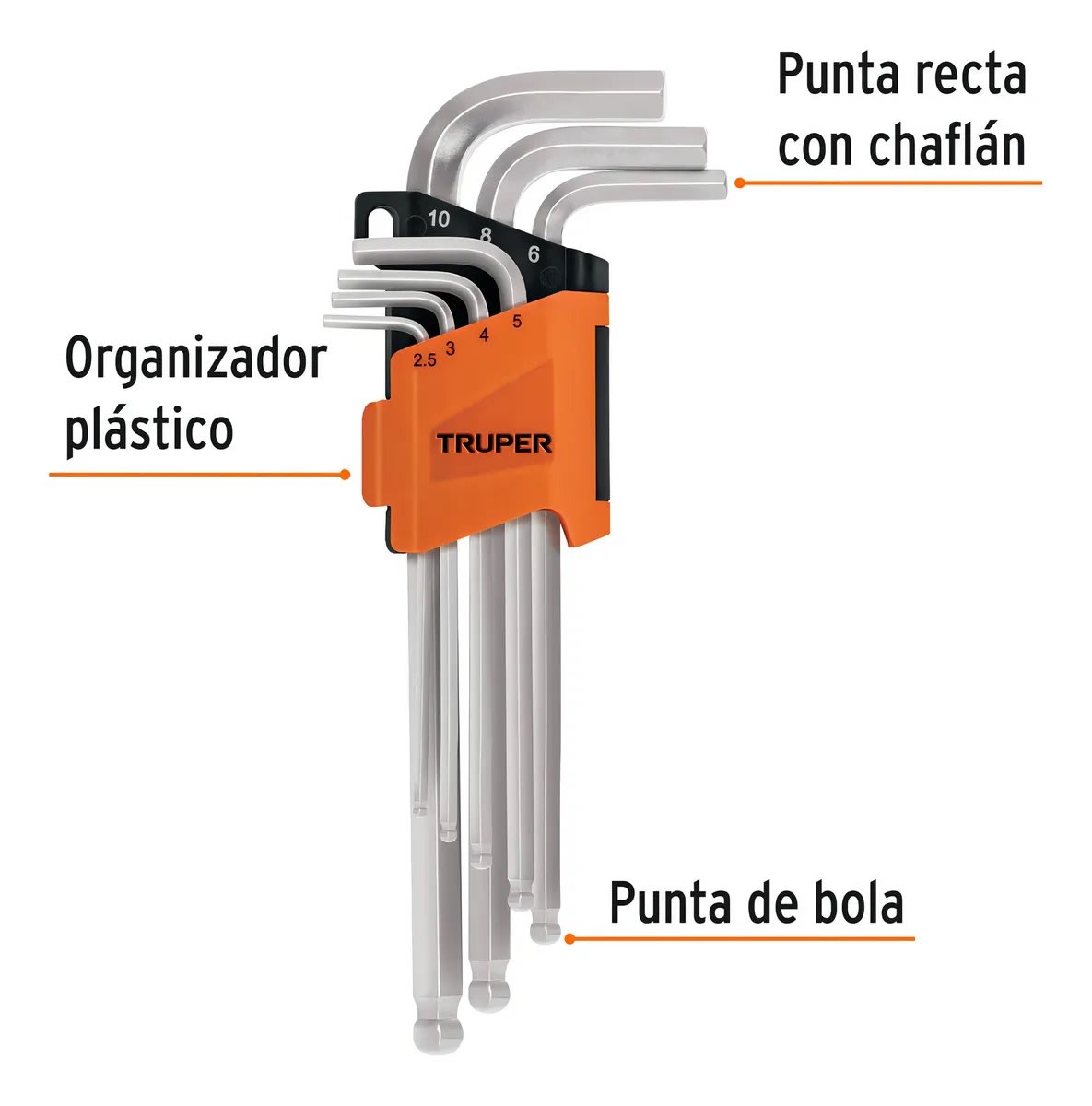 Llaves Truper Allen Larga Punta Bola 7PCS3