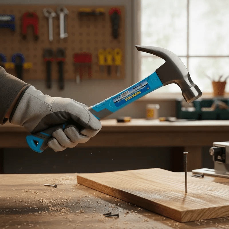 Martillo Mango Fibra Con Iman 20oz Ferretools Azul3