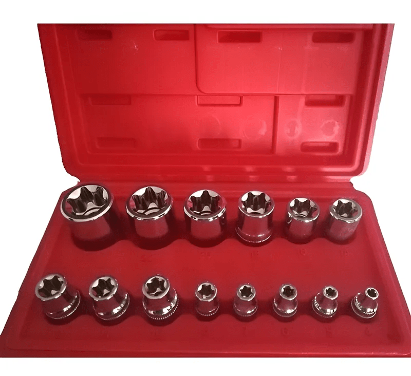 Kit Set Juego De Dados Torx Estrella Hembra 14 Piezas 0