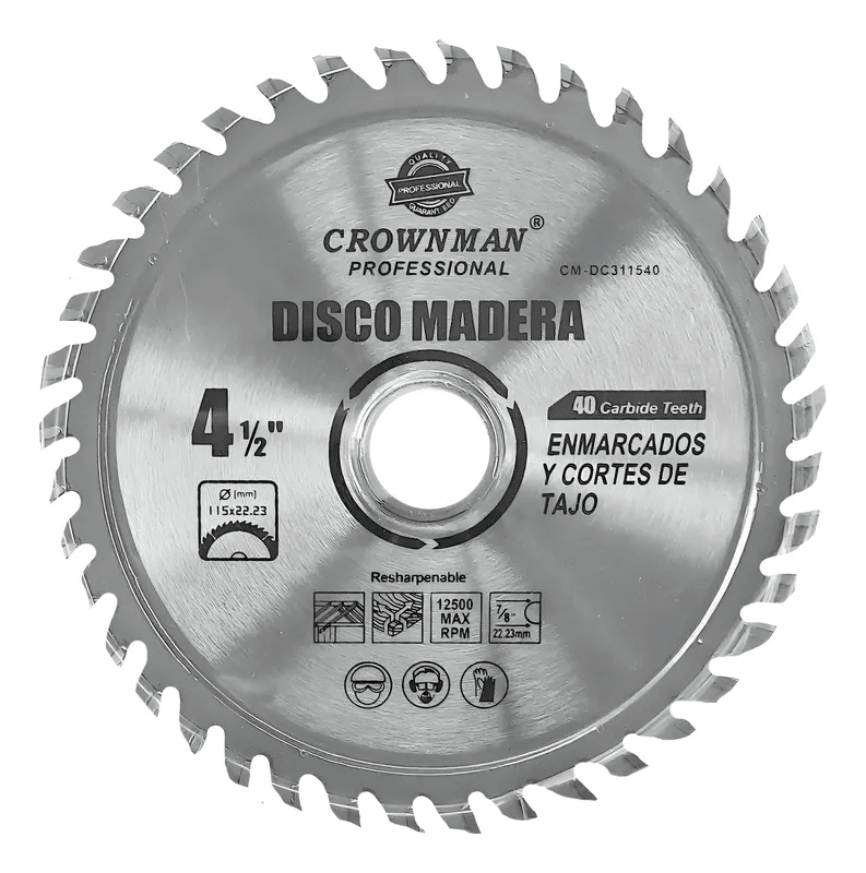 Disco De Corte Sierra Circular Para Madera 4 1/2 40 Dientes 0