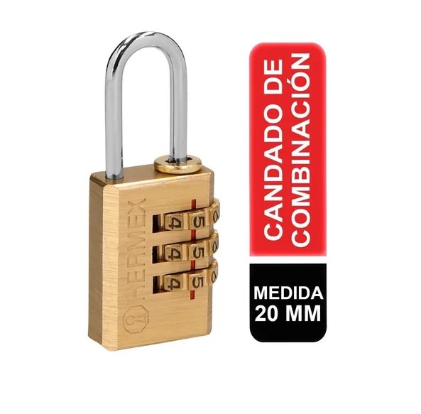 Candado 20 Mm Para Maleta Con Clave Hermex2