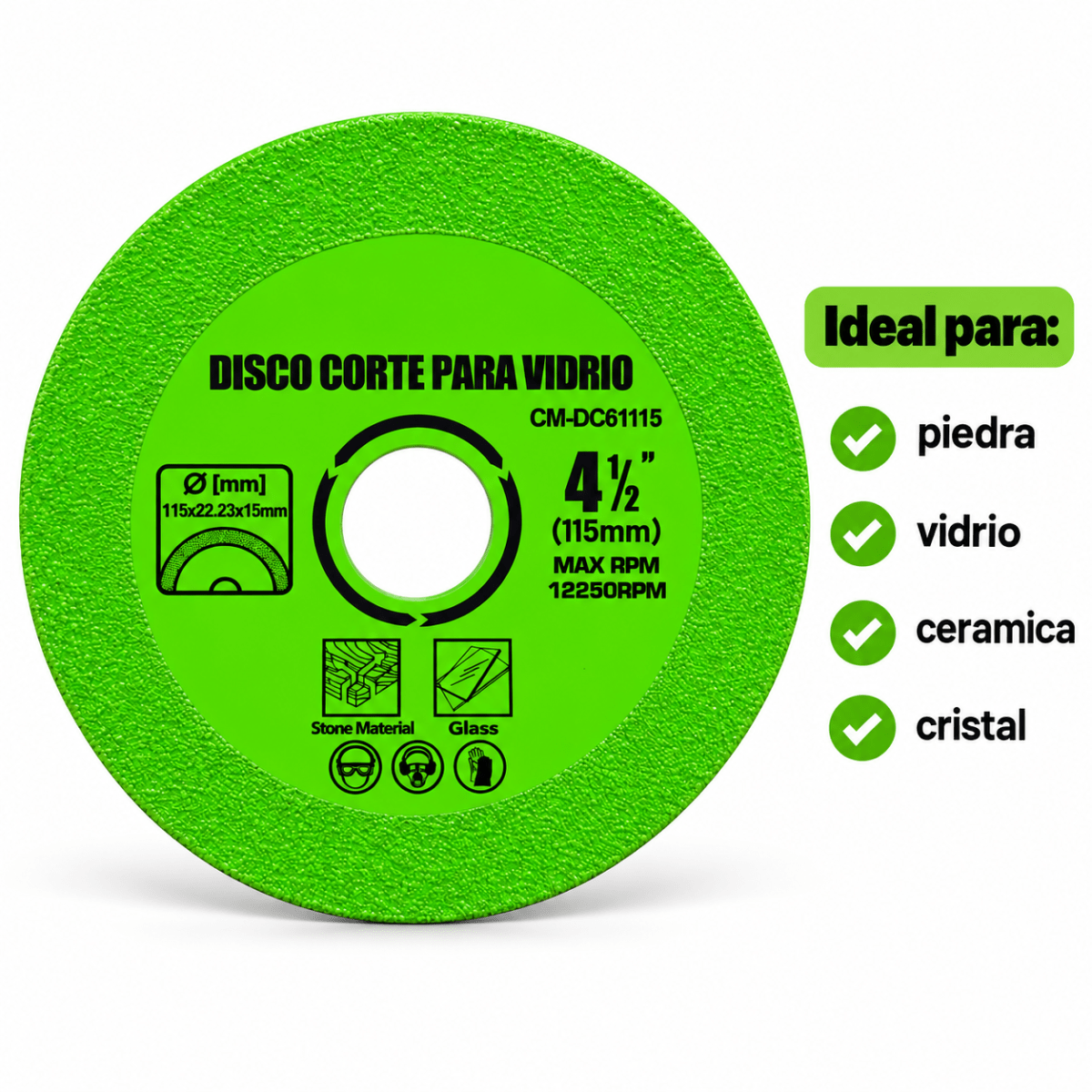 DISCO DE CORTE PARA VIDRIO Y CERAMICA 4 1/2 - 115mm3