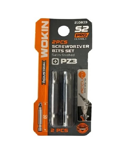 Punta Phillips PZ3x50mm Pozidriv X2Pcs Wokin2