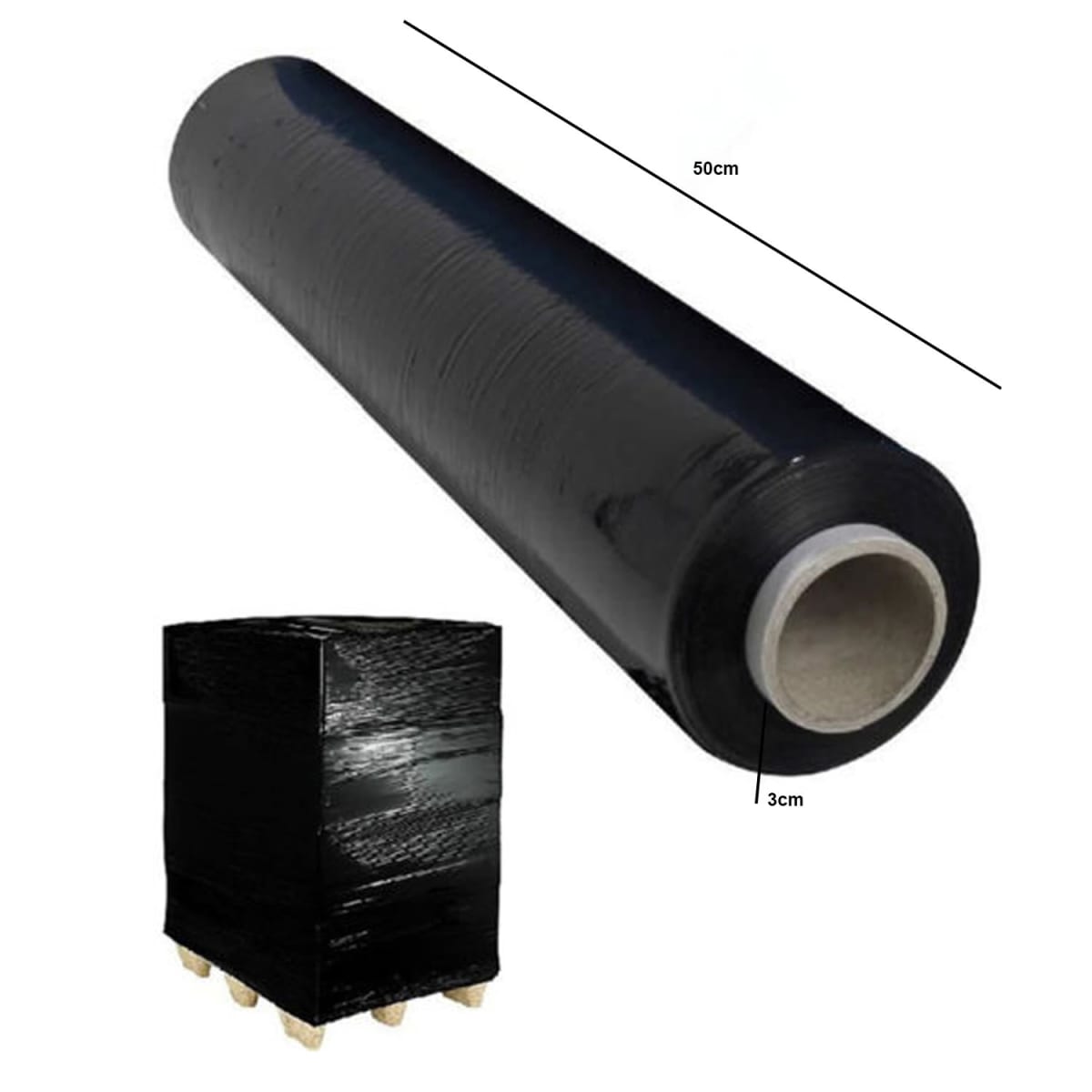 Pack 6 Unidades Film Negro 1.6 Kilos 220 Metros alusa manual embalaje2