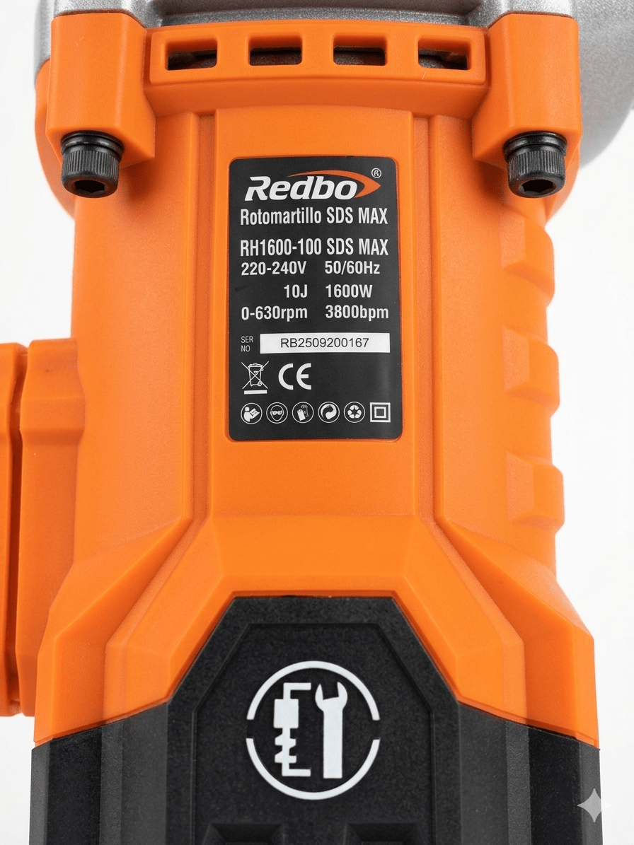 Rotomartillo Redbo Rh1600 Sds Max 1600w 10 Joules Industrial6