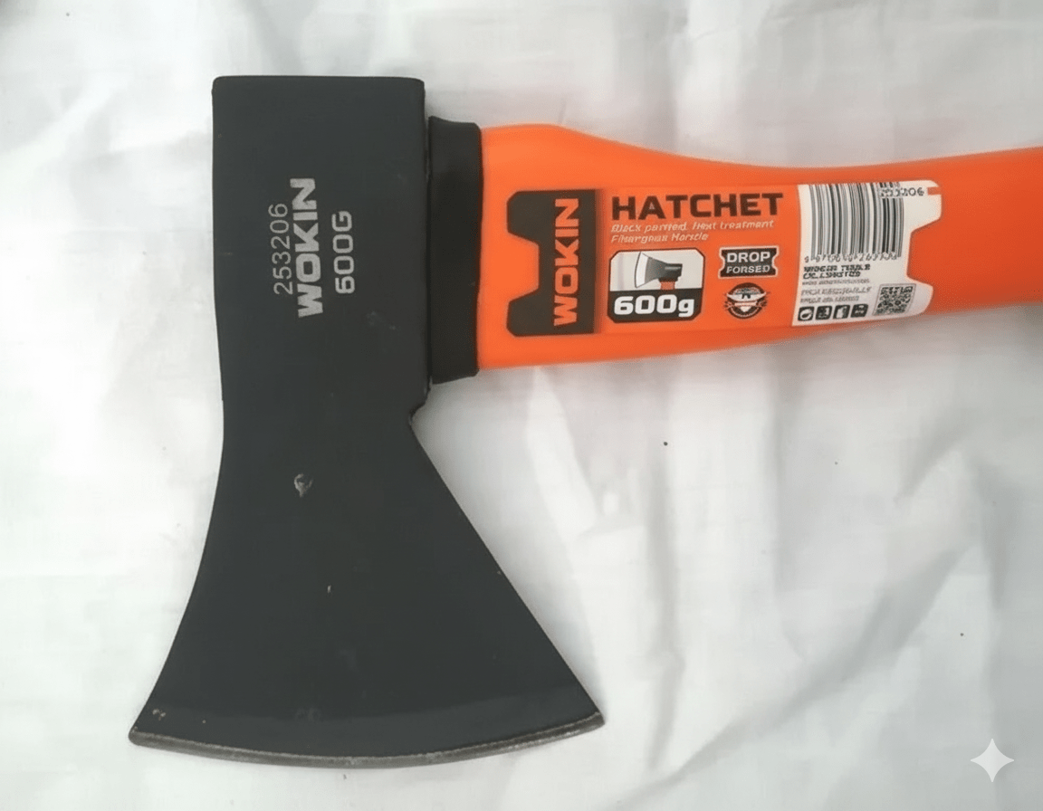 Hacha De Mano Mango De Fibra 600 Gr Acero Forjado Wokin.2