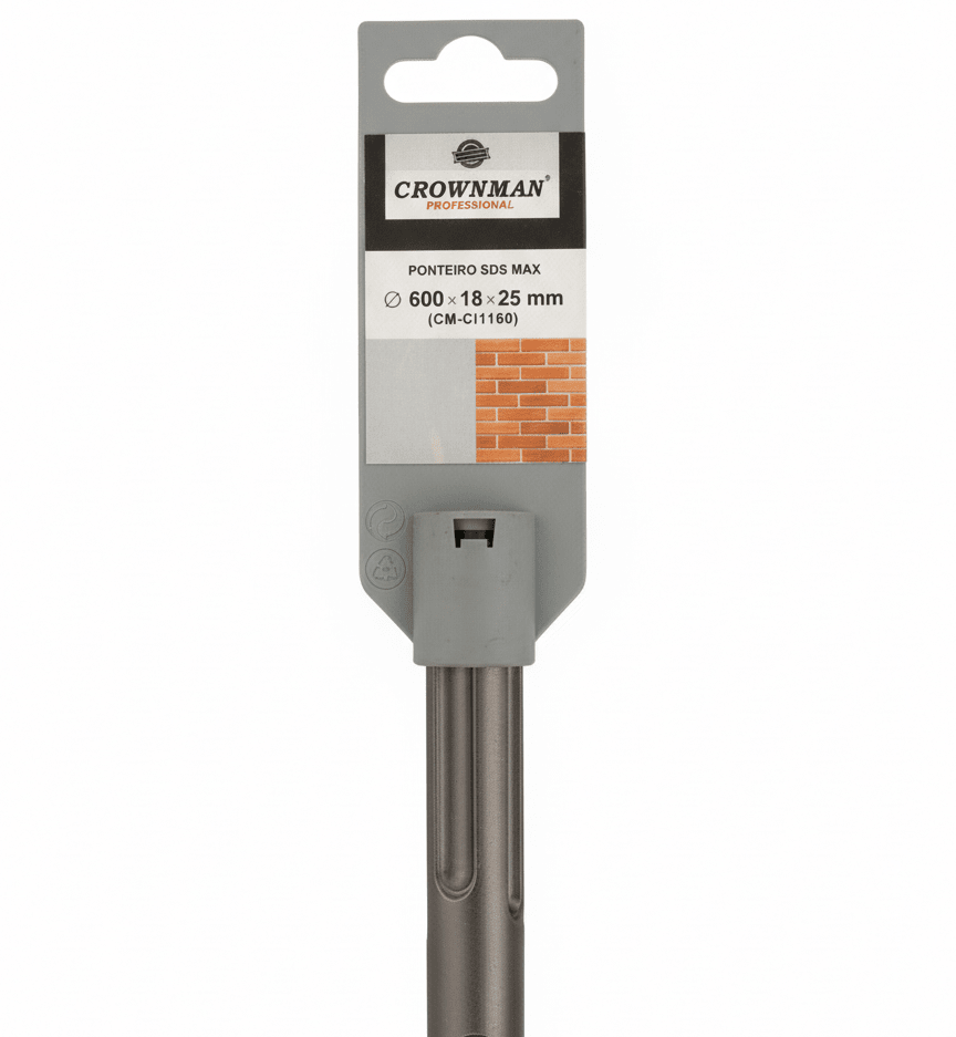 Cincel Plano 25mm X 18mm X 600mm SDS MAX Concreto Crowman3