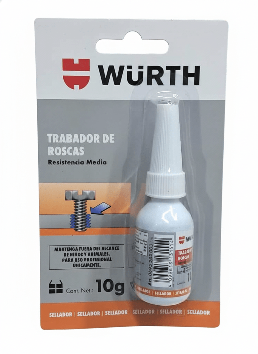 Trabador Roscas Resintencia Media 10g Fijador Tornillo Wurth 0