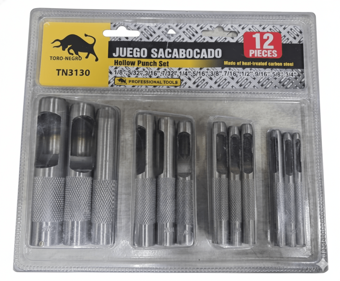 Juego Sacabocado De Impacto Set 12 Piezas Toro Negro2