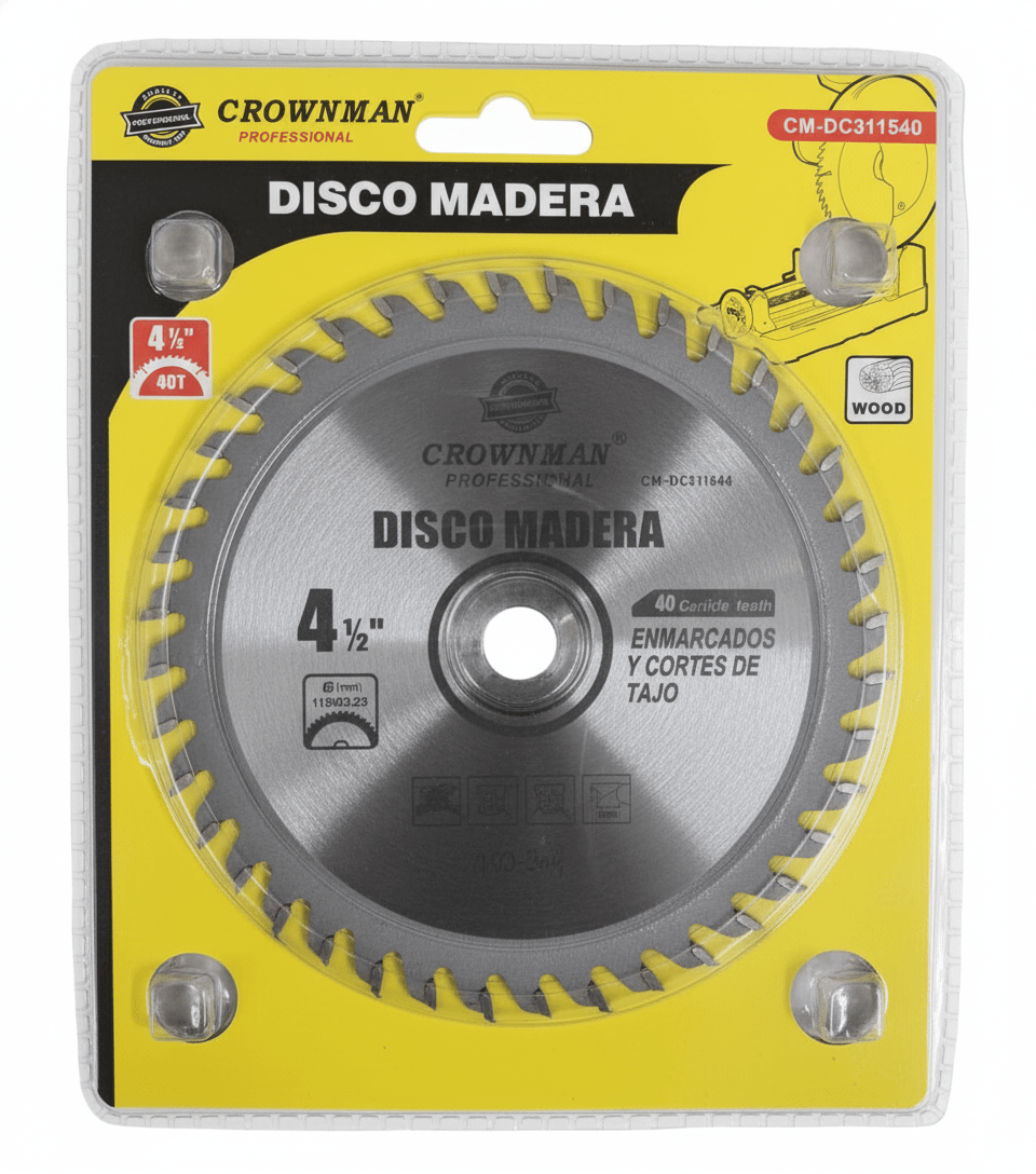 Disco De Corte Sierra Circular Para Madera 4 1/2 40 Dientes3