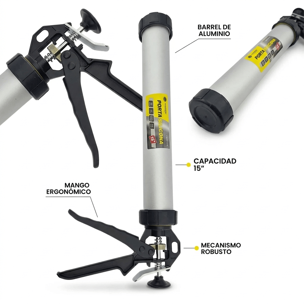 Pistola Calafatera Porta Silicona 15'' Crownman Profesional2