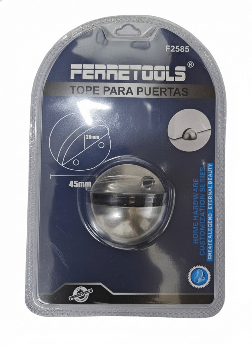 Tope para puertas Media Luna Niquel Plateada Ferretools2