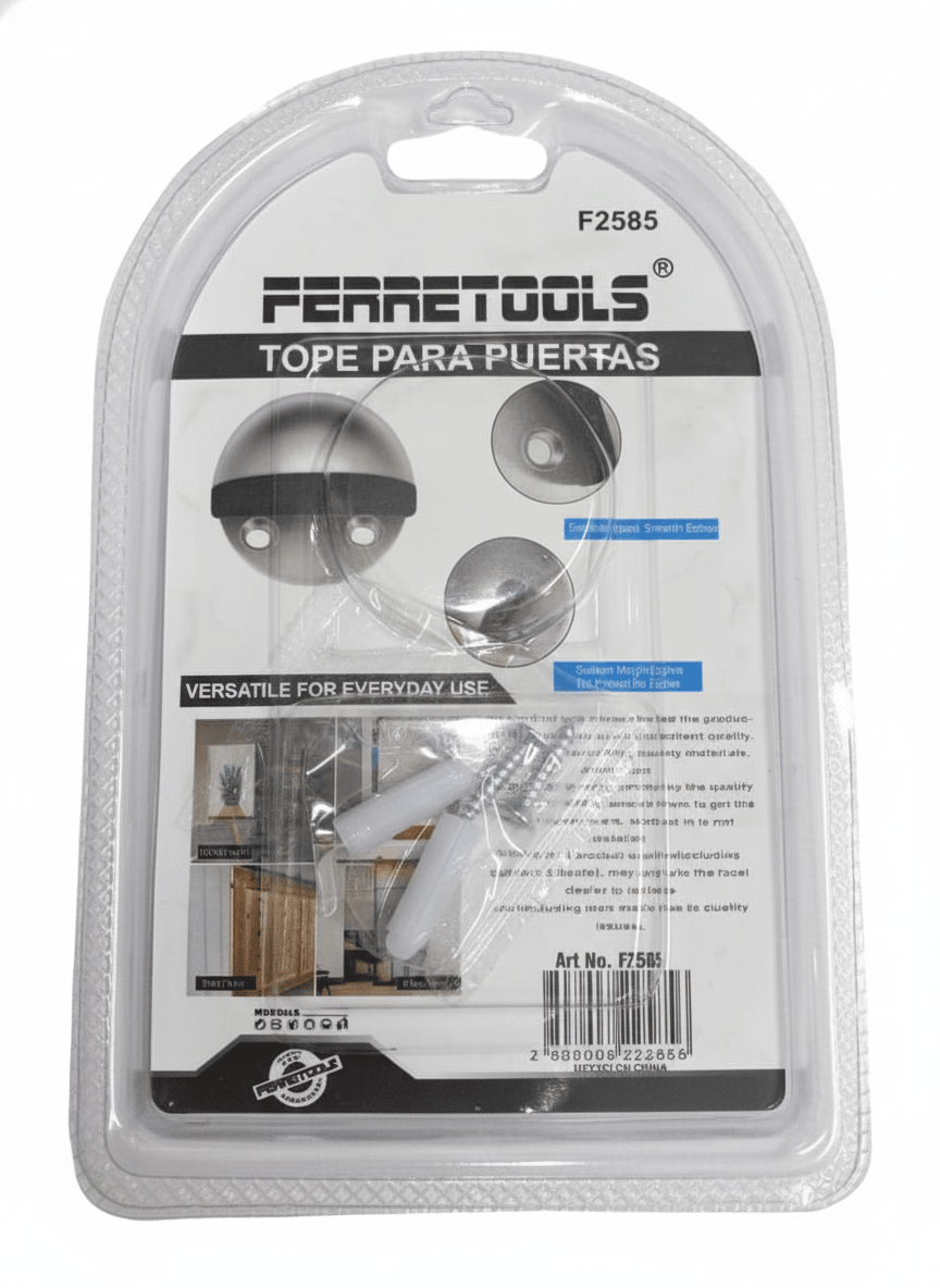 Tope para puertas Media Luna Niquel Plateada Ferretools3