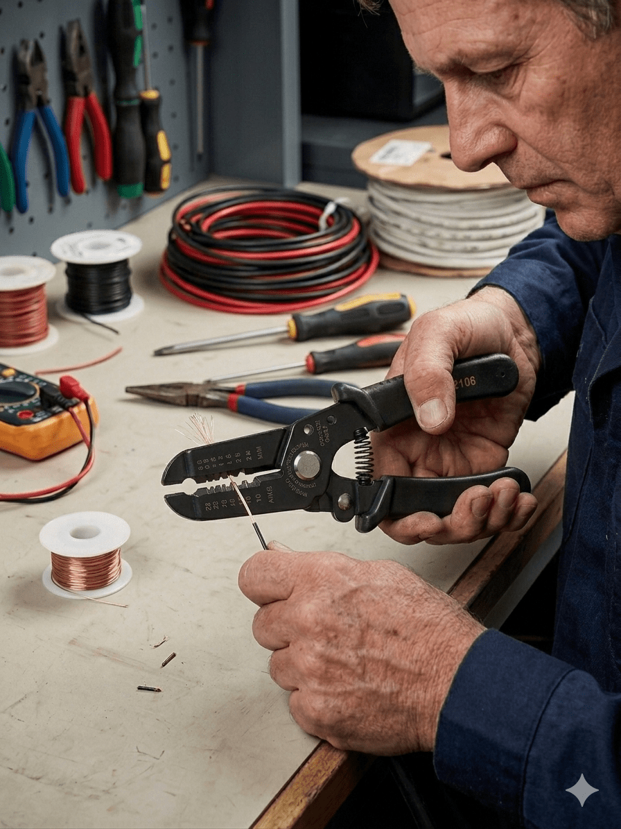 Alicate Pelacable Cortador Crownman 6'' Mango Antideslizante6