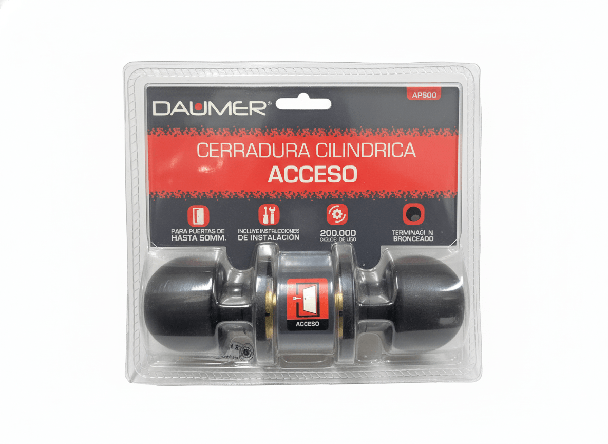 Cerradura Pomo Acceso Negro Daumer AP500 0