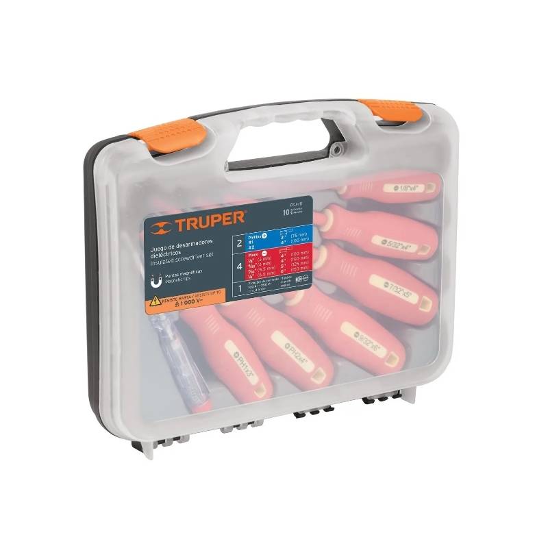 Juego Destornillador Aislado De 7 Piezas Truper 1000v Dtj-7d 1
