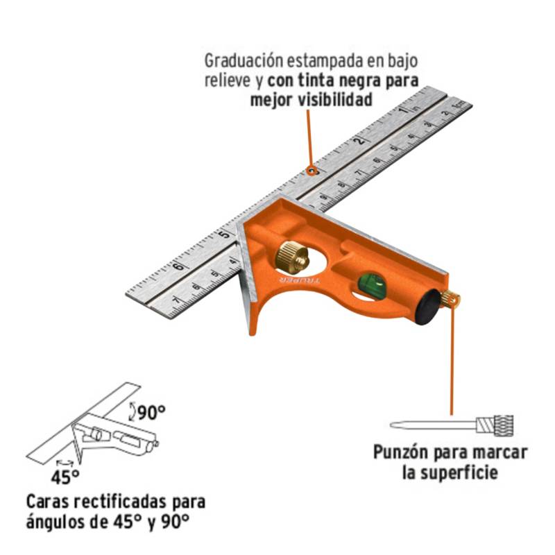 Escuadra Combinacion Truper 122