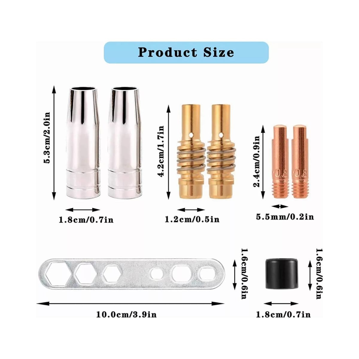 Puntas De Contacto De Soldadora Mig/mag 0,8 Mm M6 Boquill2