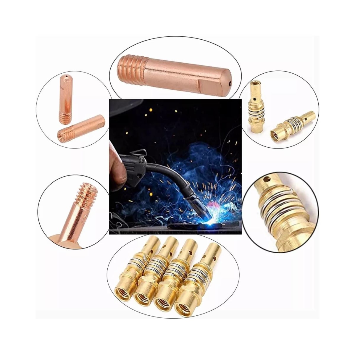 Puntas De Contacto De Soldadora Mig/mag 0,8 Mm M6 Boquill3