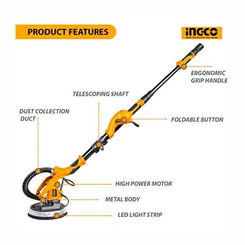 Lijadora Profesional Pared Y Techo 1050 Watts Ingco DWS105012
