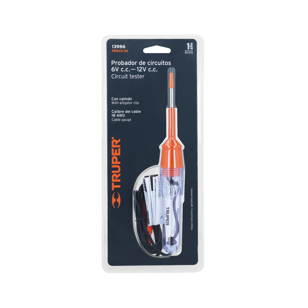 PROBADOR Y/O TESTER TRUPER BUSCAPOLO CORRIENTE 6V-12V PROCO-20 0