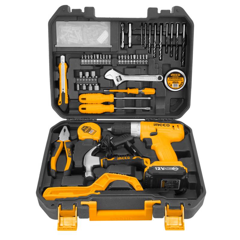 Set Herramientas 128pcs Con Taladro 12v HKTHP112811