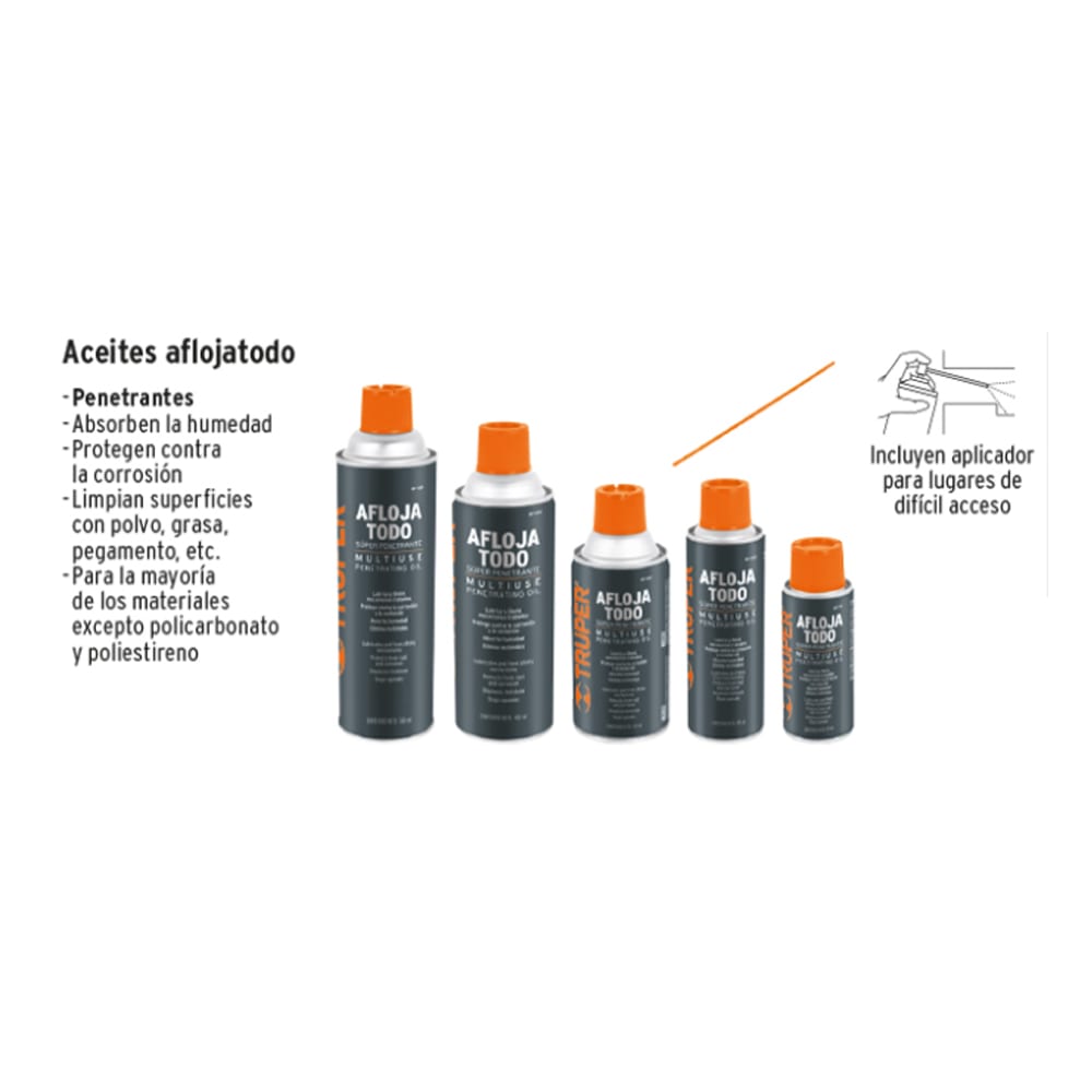 Aceite lubricante anticorrosivo afloja todo truper en aerosol 110 Ml3