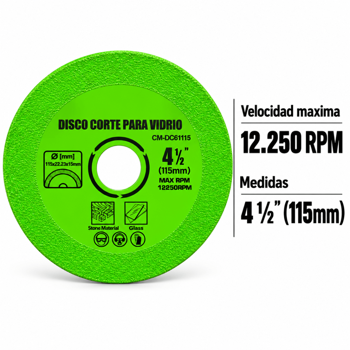 DISCO DE CORTE PARA VIDRIO Y CERAMICA 4 1/2 - 115mm4