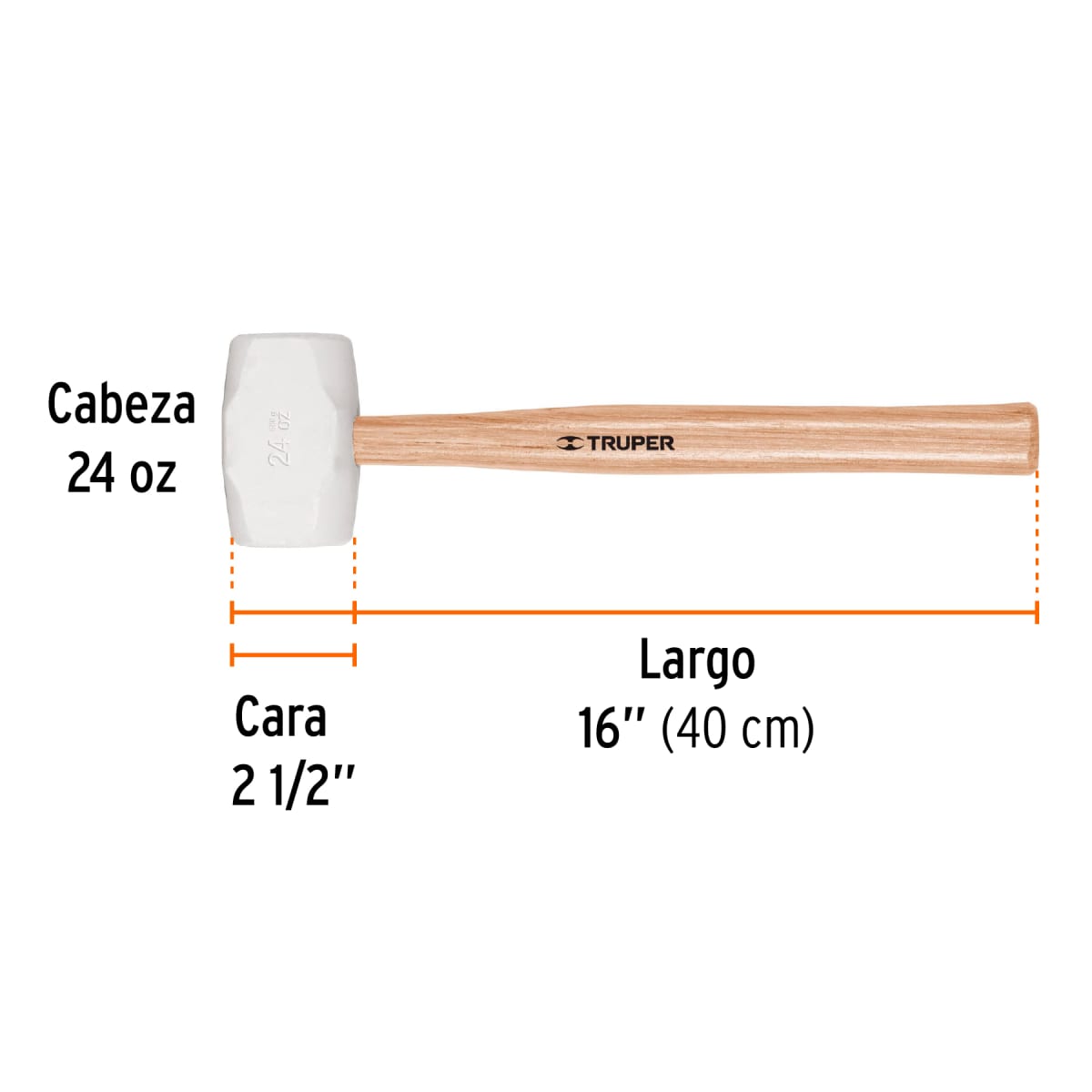 Mazo De Goma 24oz Mango Madera Mh-242