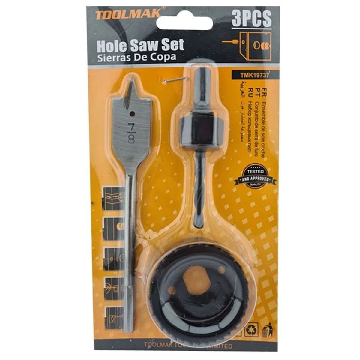 SIERRA COPA PARA INSTALAR CERRADURAS 3 PIEZAS 0