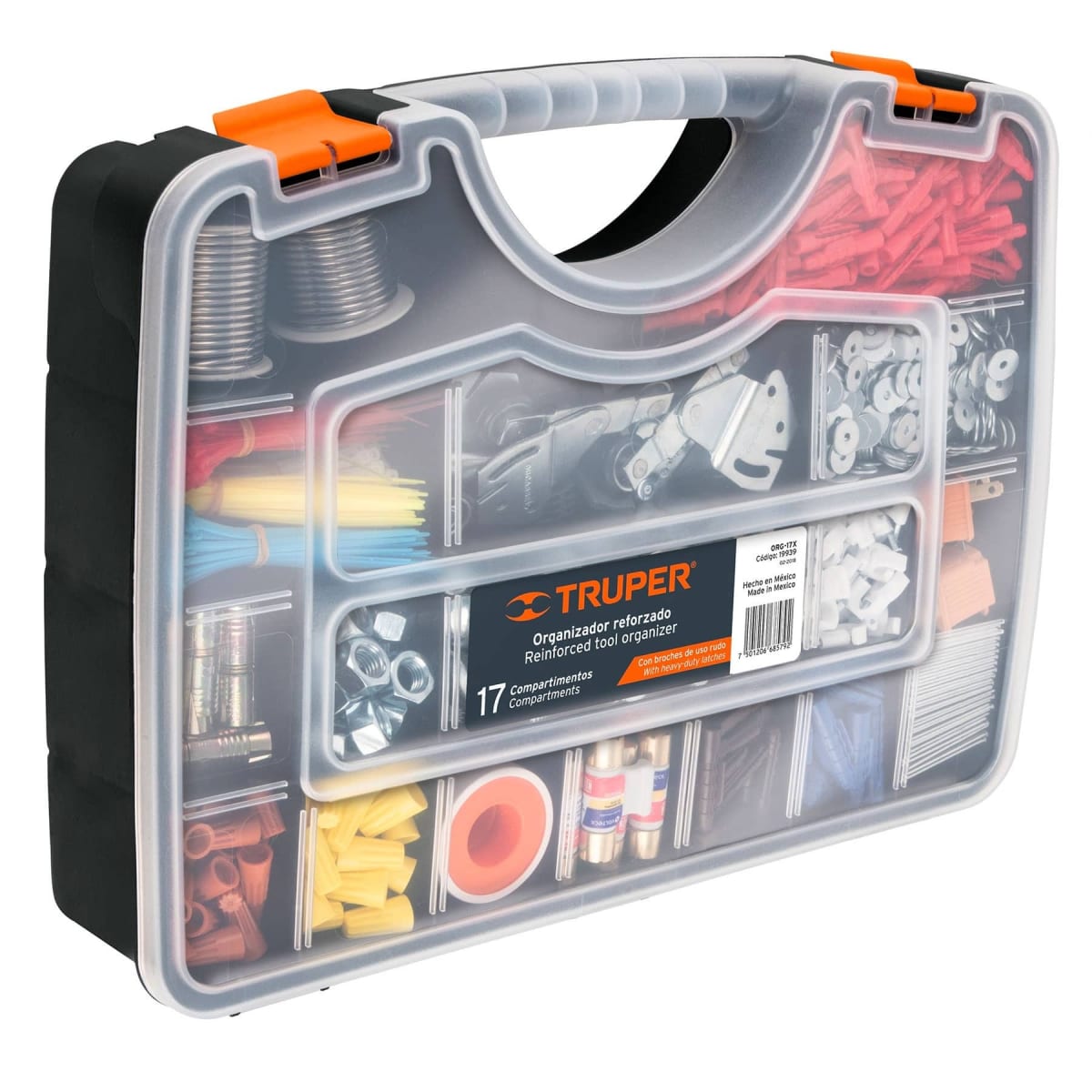 Caja Organizador 17 Compartimentos Reforzado Truper Org-17x 1