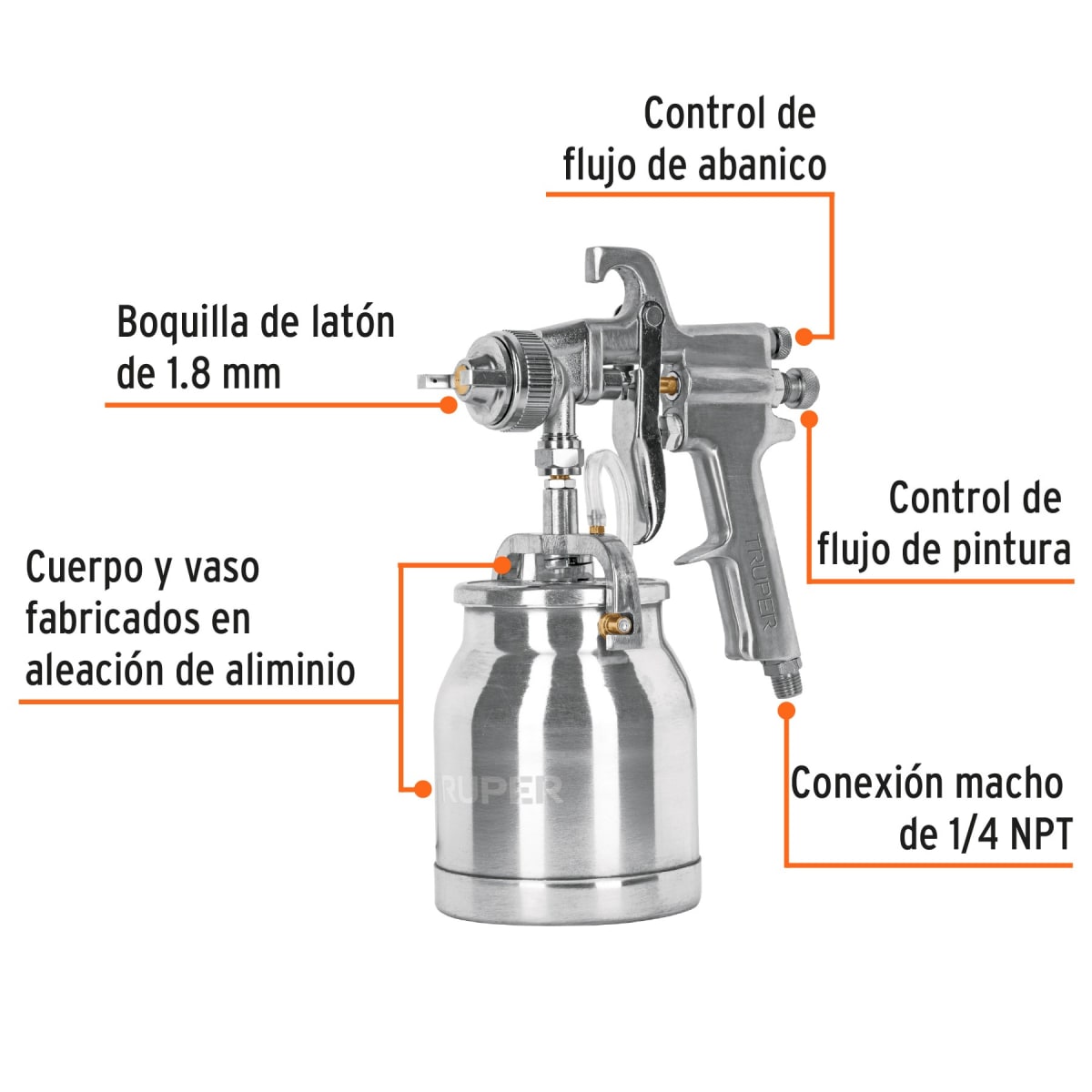 Pistola Para Pintar, Baja Presión, Truper 140373