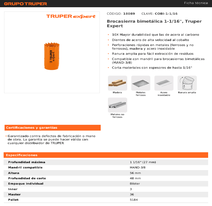 SIERRA COPA BIMETAL TRUPER 27mm-1.1/162